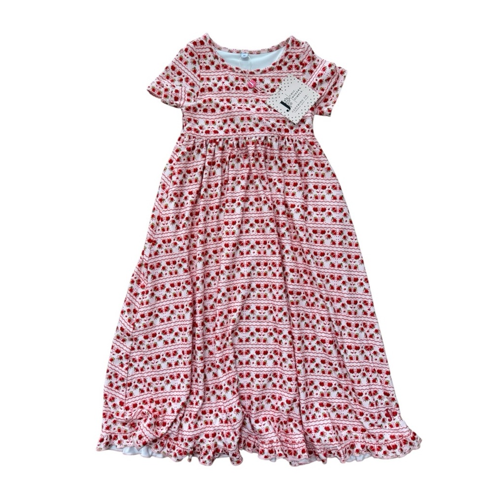 Jane + Jo Red and White Floral Maxi Gown Size 4 (fit 5) NWT